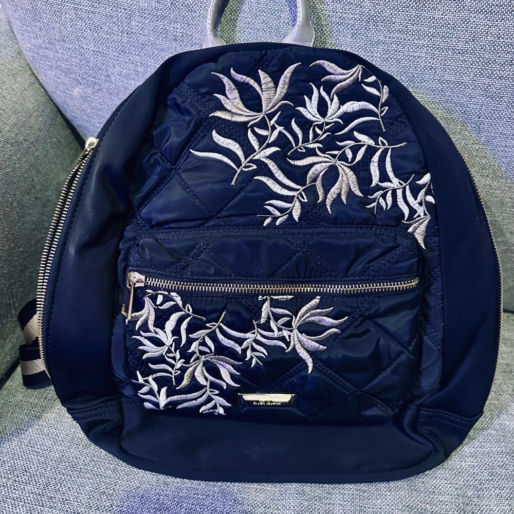 EUC River Island Embroidered Black Backpack